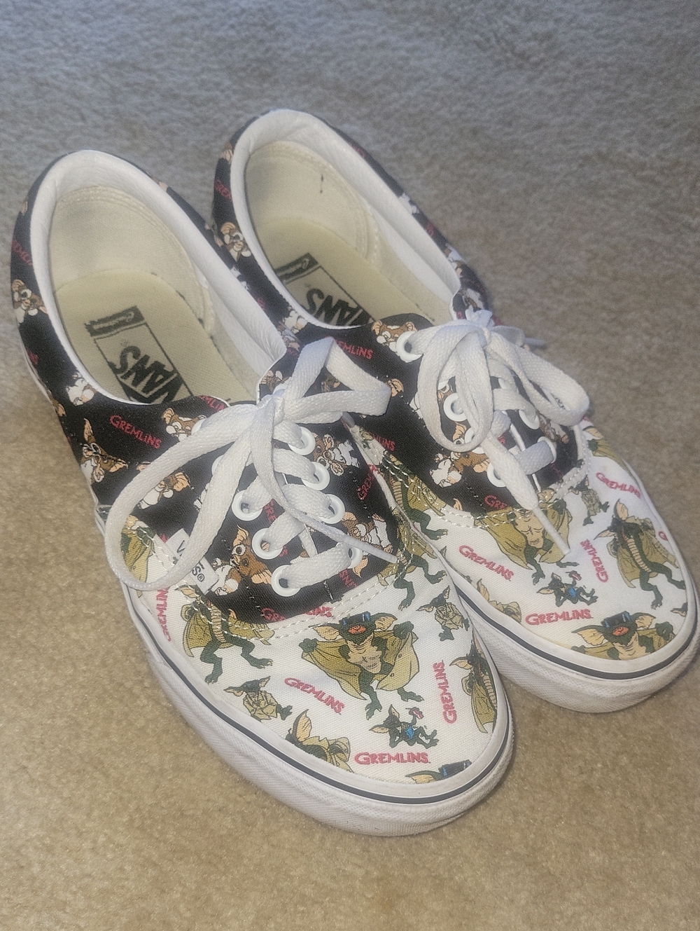 Vans Gremlins Printed Low Tops - Black, White & Green